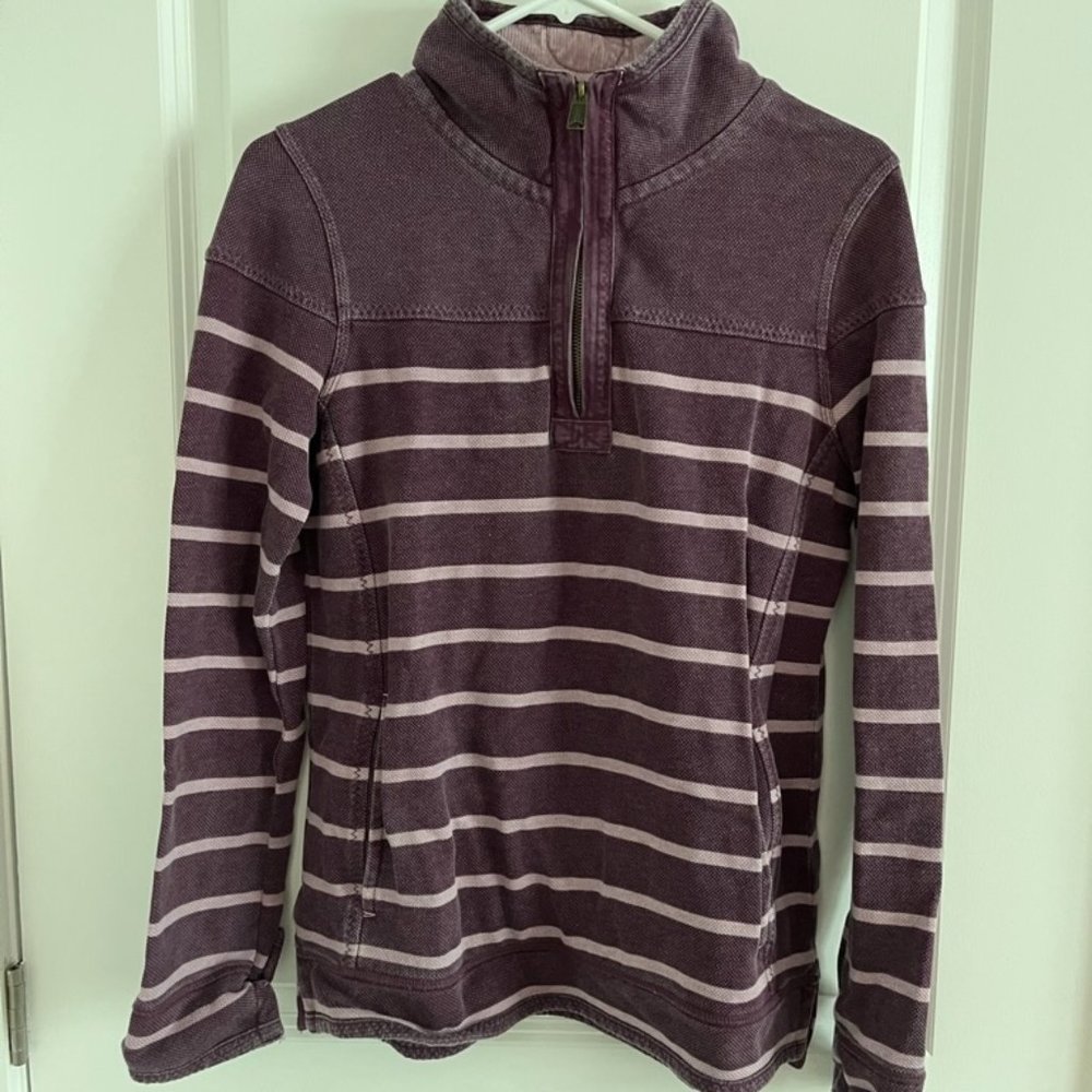 Purple Striped Half Zip Sweater
